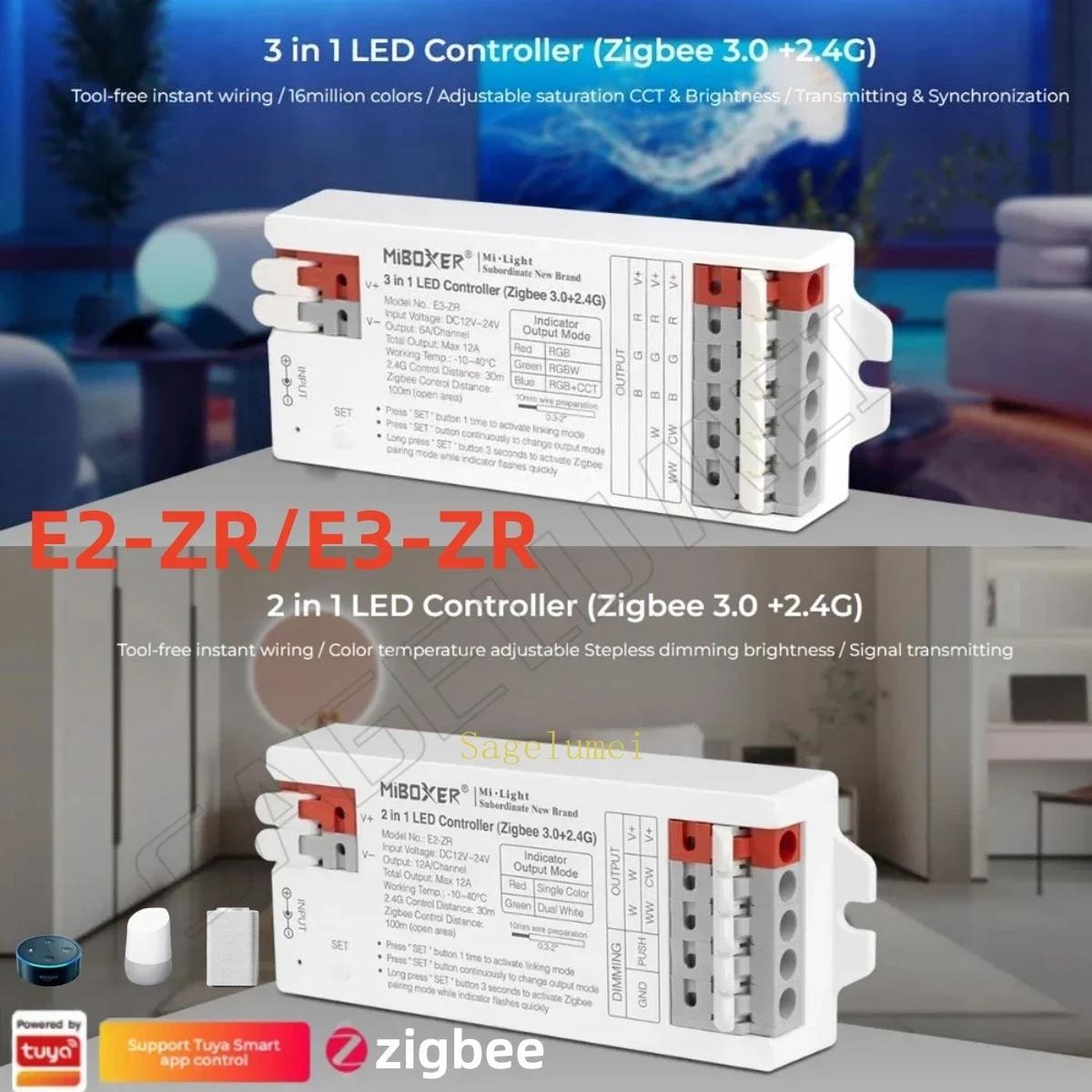 Miboxer Ʈ ׺ LED Ʈѷ, 3.0 + 2.4G E2-ZR, E3-ZR, 2 in 1, 3 in 1, ܻ, CCT, RGB, RGBW, RGB + CCT LED Ʈ  